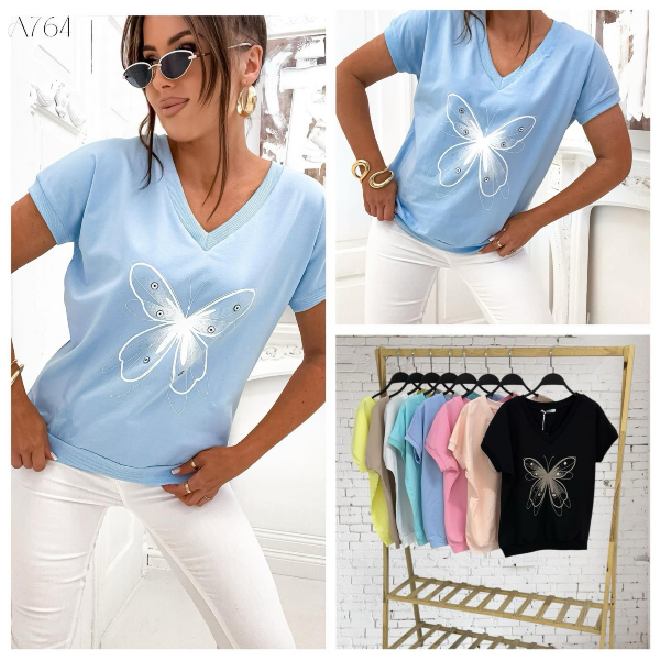 Bluzki damskie Roz Standard, Mix Kolor Paczka 10 szt